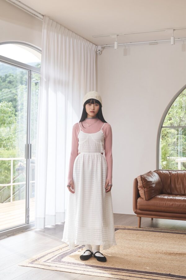 nomo ꕤ 香草束語！後綁帶馬甲造型長洋裝（S/M/L）白