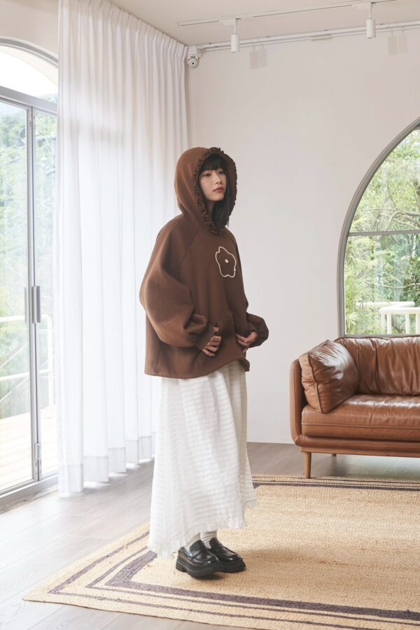 〔 ❗️限量預購 〕nomo ꕤ 野花拾光！花花Logo拇指袖帽T 咖