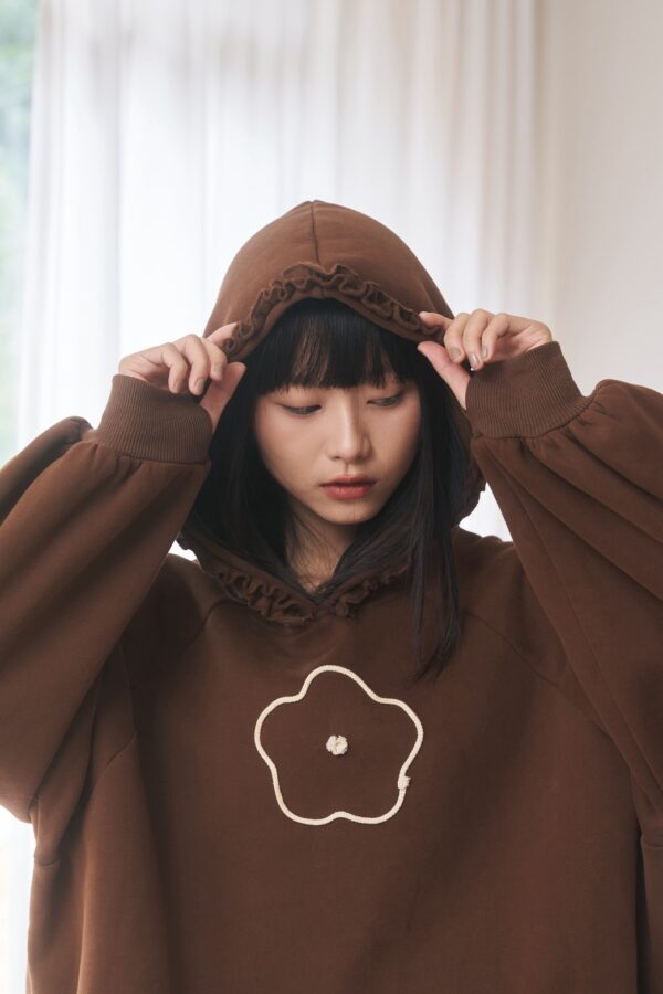 〔 ❗️限量預購 〕nomo ꕤ 野花拾光！花花Logo拇指袖帽T 咖