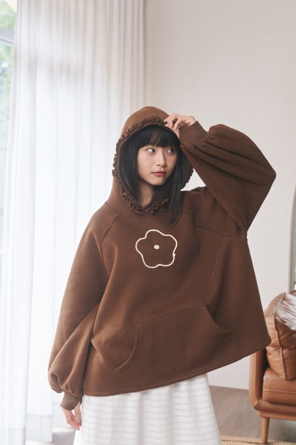 〔 ❗️限量預購 〕nomo ꕤ 野花拾光！花花Logo拇指袖帽T 咖