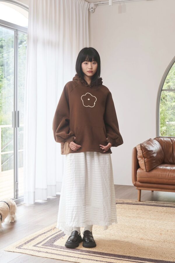 〔 ❗️限量預購 〕nomo ꕤ 野花拾光！花花Logo拇指袖帽T 咖