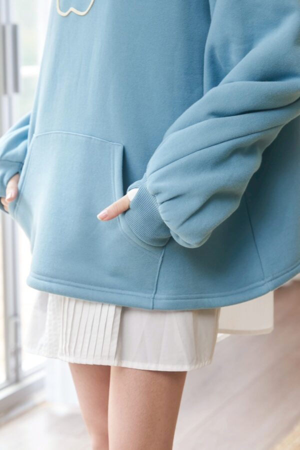 〔 ❗️限量預購 〕nomo ꕤ 野花拾光！花花Logo拇指袖帽T 藍