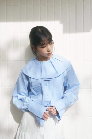 nomo ꕤ 白日夢行！領片設計襯衫短洋 藍