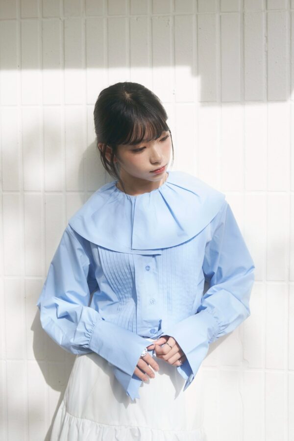 nomo ꕤ 白日夢行！領片設計襯衫短洋 藍