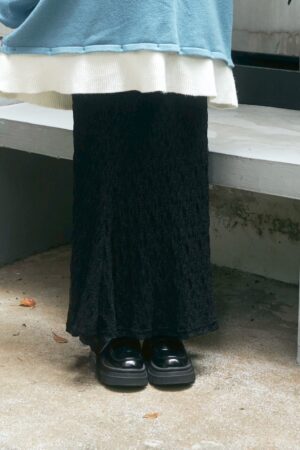 nomo ꕤ 夢幻之夜！蕾絲雙層設計魚尾裙（S/M/L）黑