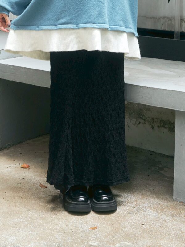 nomo ꕤ 夢幻之夜！蕾絲雙層設計魚尾裙（S/M/L）黑