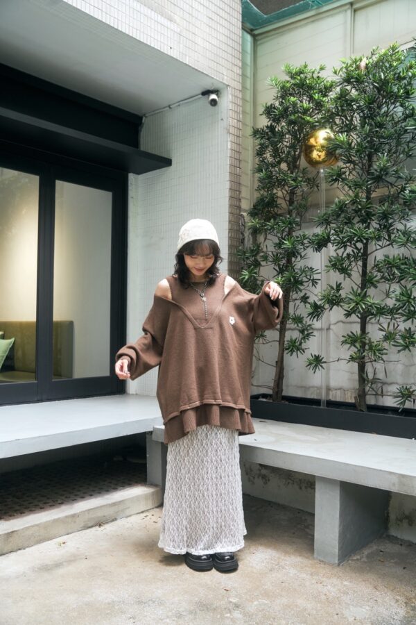 nomo ꕤ 夢幻之夜！蕾絲雙層設計魚尾裙（S/M/L）白