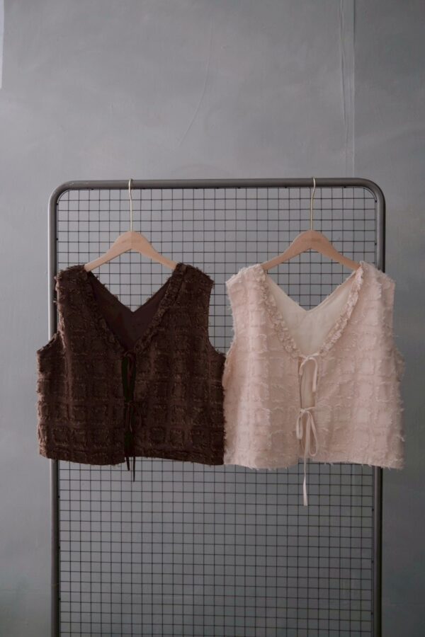 nomo ꕤ 晨霧初醒！2way毛絨外搭背心  杏