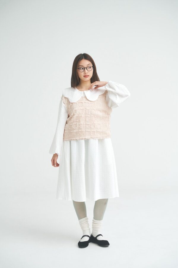 nomo ꕤ 晨霧初醒！2way毛絨外搭背心  杏