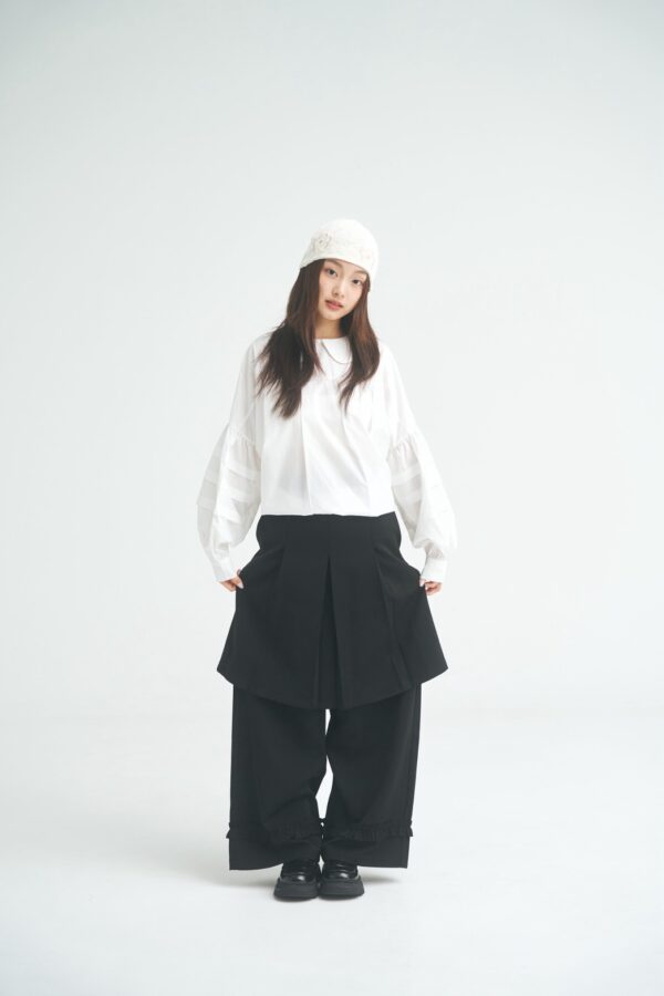 nomo ꕤ 花落浮光！褲腳荷葉西褲（Ｓ/M/L）黑
