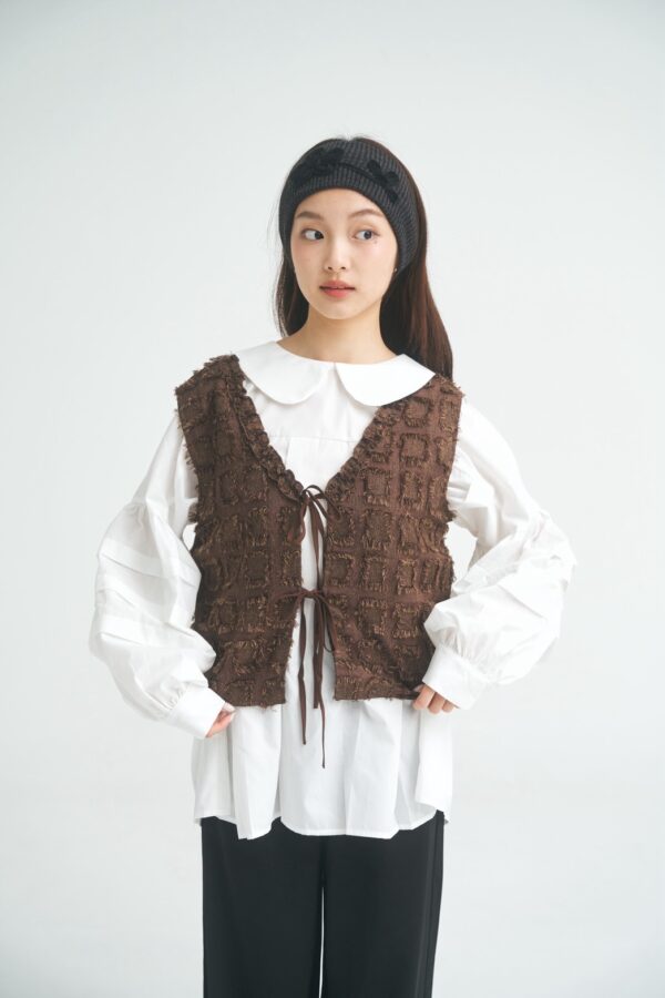 nomo ꕤ 晨霧初醒！2way毛絨外搭背心 咖