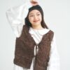 nomo ꕤ 晨霧初醒！2way毛絨外搭背心 咖