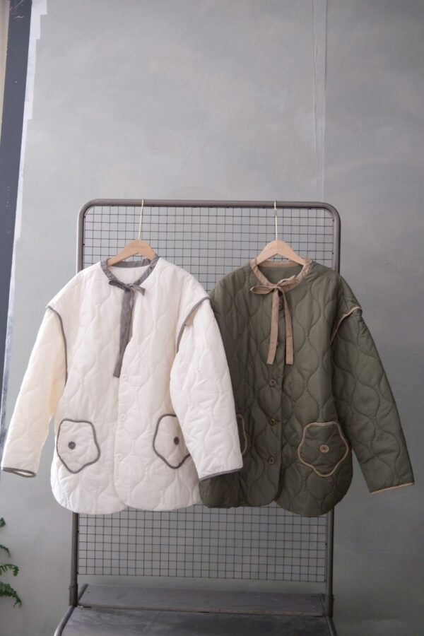 nomo ꕤ 暖途拾花！可拆袖鋪棉外套 綠