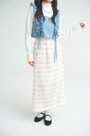 LINE_ALBUM_202615_260106_78 nomo ꕤ 紋理漫流!層次後開衩織紋長裙(S/M/L)米白