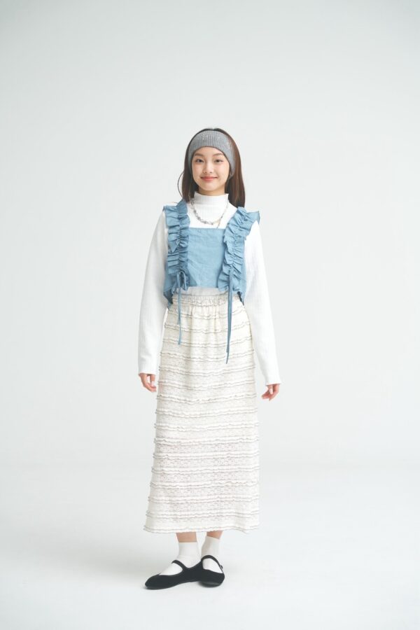 nomo ꕤ 紋理漫流！層次後開衩織紋長裙（Ｓ/M/L）米白