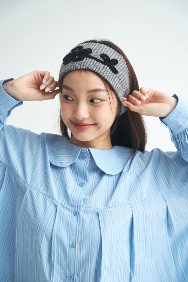 〔 ✿限量預購 〕nomo選物 ꕤ 花花造型彈性髮帶 灰（korea）