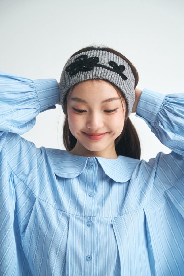 〔 ✿限量預購 〕nomo選物 ꕤ 花花造型彈性髮帶 灰（korea）