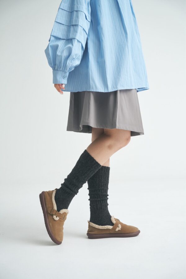 〔 ✿限量預購 〕nomo選物 ꕤ 保暖羊毛捲捲長襪 深灰（korea）