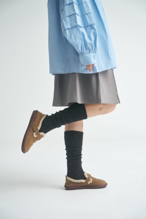 〔 ✿限量預購 〕nomo選物 ꕤ 保暖羊毛捲捲長襪 深灰（korea）