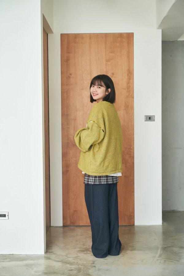 nomo ꕤ 遺忘時光！2way可拆袖毛呢罩衫外套 黃綠