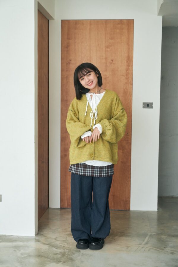 nomo ꕤ 遺忘時光！2way可拆袖毛呢罩衫外套 黃綠