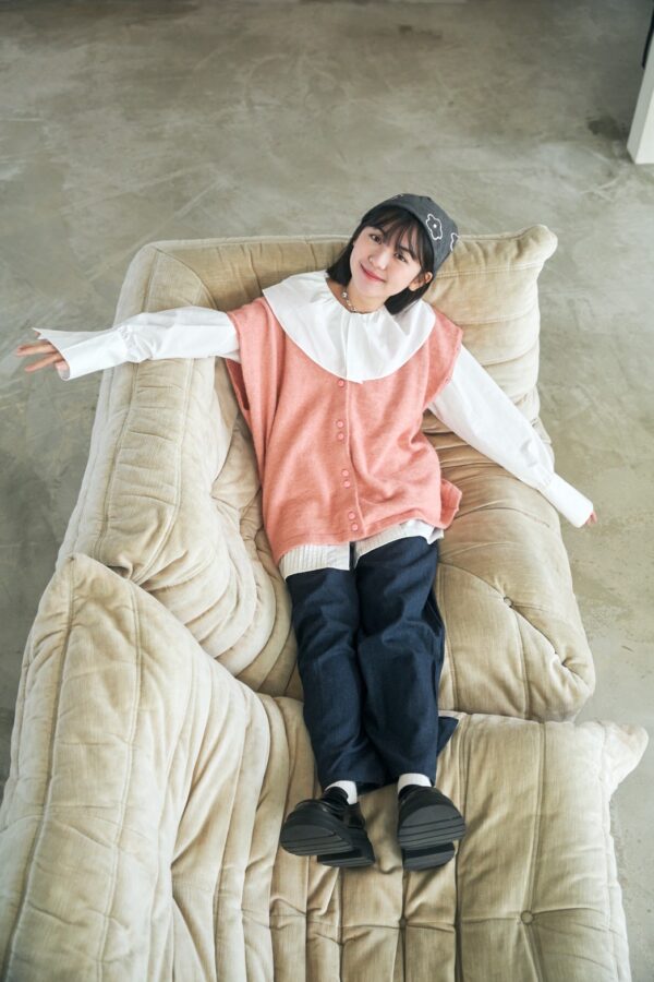 nomo ꕤ 冬日花開！彈性針織花花毛帽 灰色