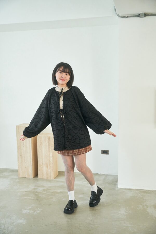 nomo ꕤ 羽落微光！2way正反兩穿澎袖罩衫 黑