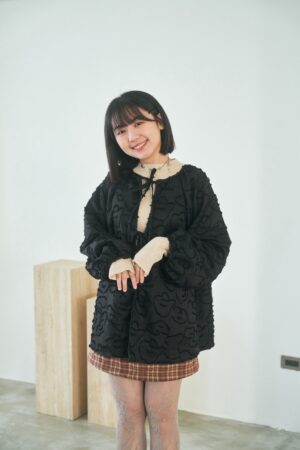 nomo ꕤ 羽落微光！2way正反兩穿澎袖罩衫 黑