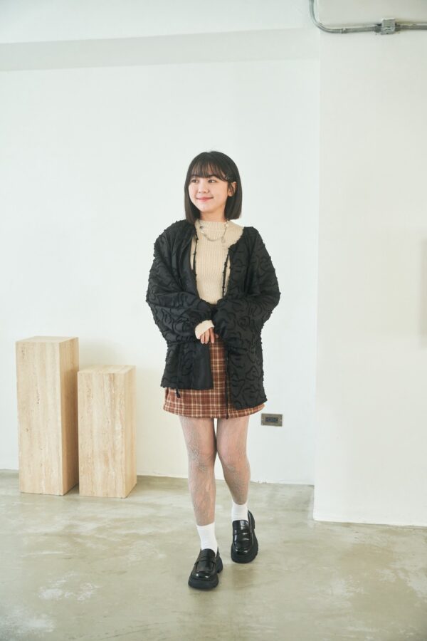 nomo ꕤ 毛呢格調！2way可拆式格紋長裙/短裙 橘棕