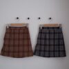 nomo ꕤ 毛呢格調！2way可拆式格紋長裙/短裙 橘棕