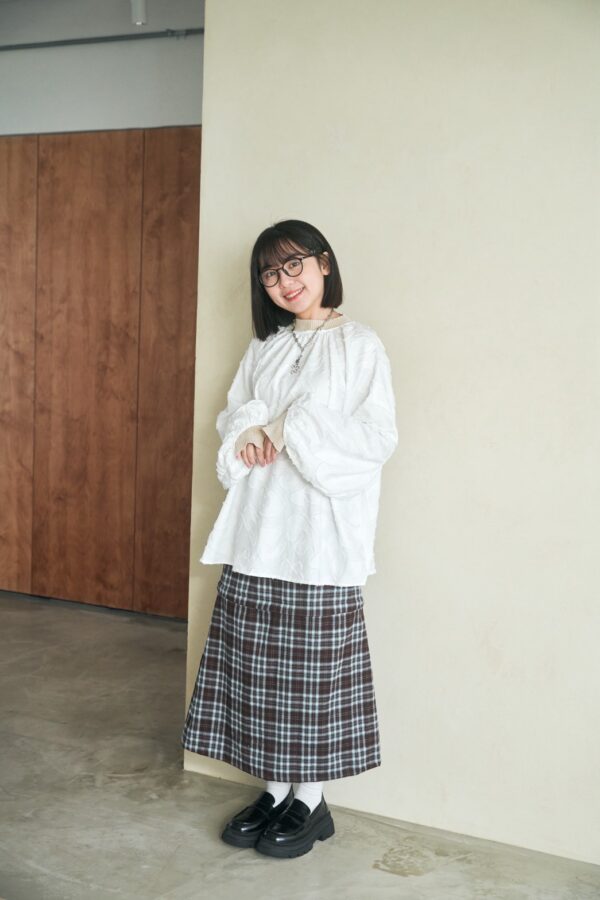 nomo ꕤ 毛呢格調！2way可拆式格紋長裙/短裙 藍咖