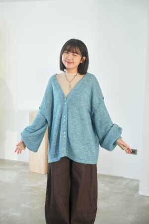 nomo ꕤ 遺忘時光！2way可拆袖毛呢罩衫外套 藍