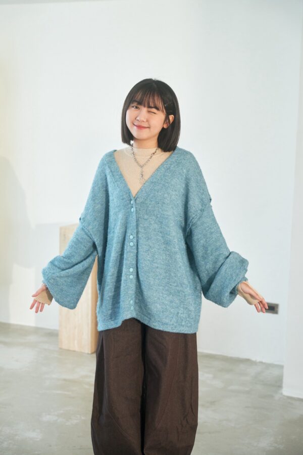 nomo ꕤ 遺忘時光！2way可拆袖毛呢罩衫外套 藍