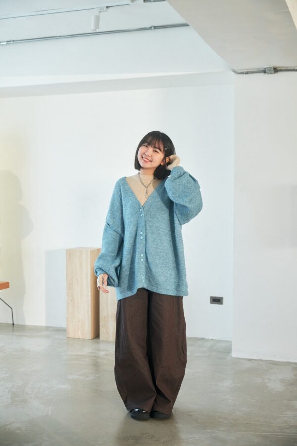 nomo ꕤ 遺忘時光！2way可拆袖毛呢罩衫外套 藍