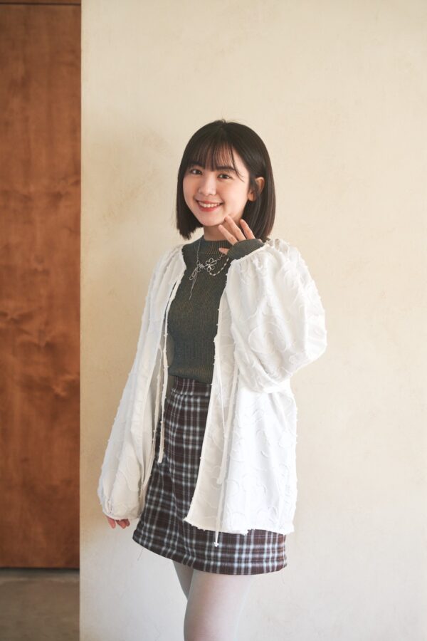 nomo ꕤ 羽落微光！2way正反兩穿澎袖罩衫 白