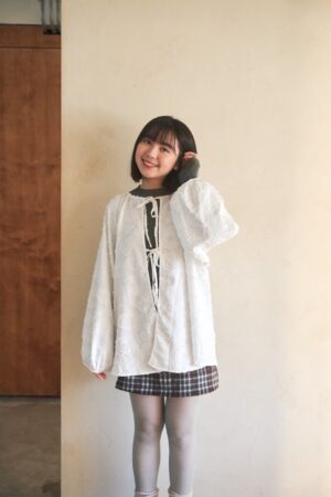 nomo ꕤ 羽落微光！2way正反兩穿澎袖罩衫 白