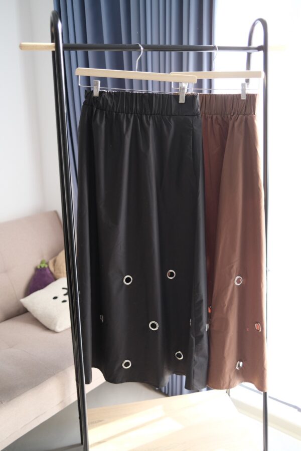 nomo ꕤ 微光流轉！金屬圈圈長裙（S/M/L）＊附皮帶 咖