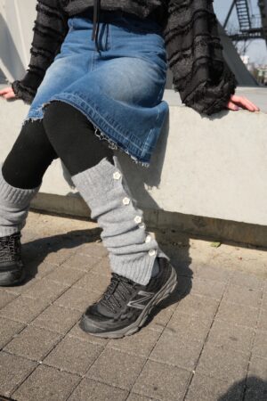 LINE_ALBUM_2026213_260213_1 nomo ꕤ 百變花花!毛料花花釦子 襪套/袖套 灰