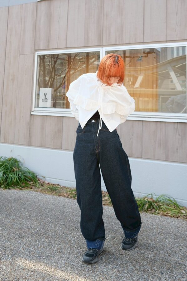 ❗️限量預購❗️ ꕤ 野花藏袋！花花口袋反摺牛仔褲（S/M/L）