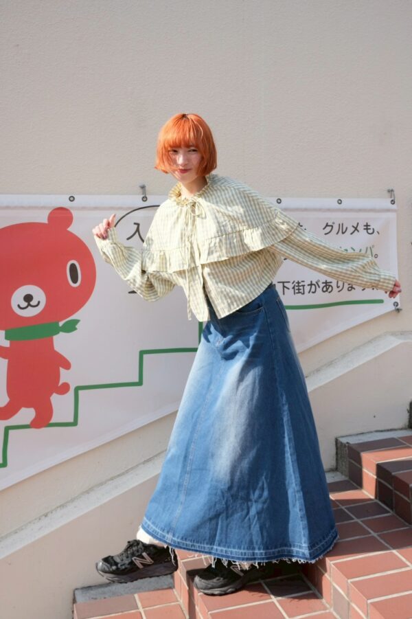 nomo ꕤ 日光軌跡！下擺設計牛仔裙（S/M/L）長裙