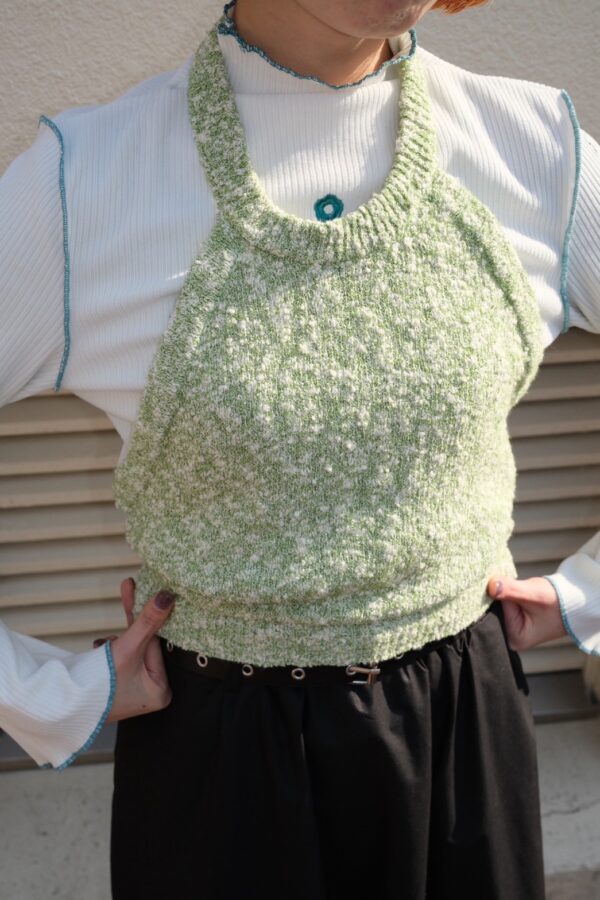 nomo ꕤ 溫柔線索！挖背設計針織背心（S/M/L）綠