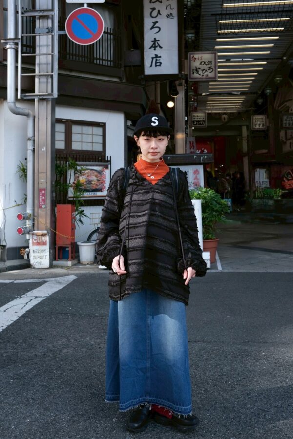 nomo ꕤ 輕暖線條！織紋綁帶澎澎袖上衣 黑