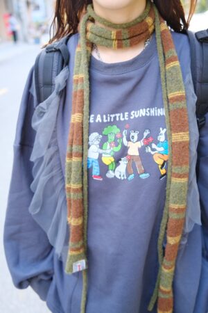 LINE_ALBUM_2026223_260223_16 nomo選物 ꕤ 針織條紋細圍巾 兩件組(Korea)綠