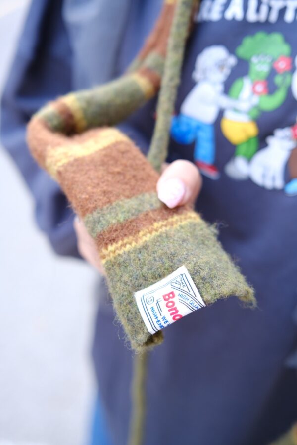 nomo選物 ꕤ 針織條紋細圍巾 兩件組（Korea）綠