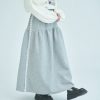 nomo ꕤ 雲柔漫步！蕾絲棉質鬆緊長裙（S/M/L）灰