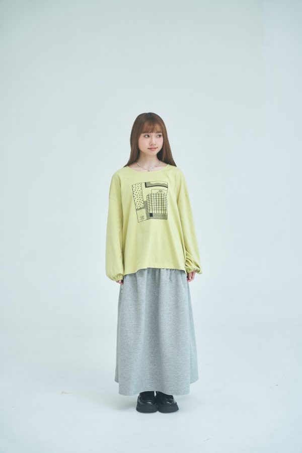 nomo ꕤ 雲柔漫步！蕾絲棉質鬆緊長裙（S/M/L）灰