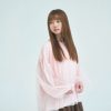nomo ꕤ 春光躍動！澎袖透膚上衣＊內附不可拆背心 粉