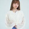 nomo ꕤ 春光躍動！澎袖透膚上衣＊內附不可拆背心 米