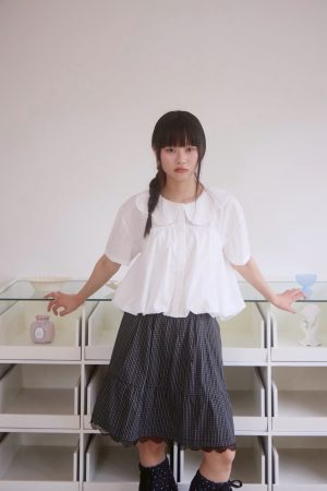 LINE_ALBUM_2026424_260424_101 nomo ꕤ 蓬鬆漫遊!花瓣領片澎澎氣球襯衫 白