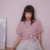 nomo ꕤ 雲朵漫遊！抽繩條紋短袖上衣（S/M/L）粉
